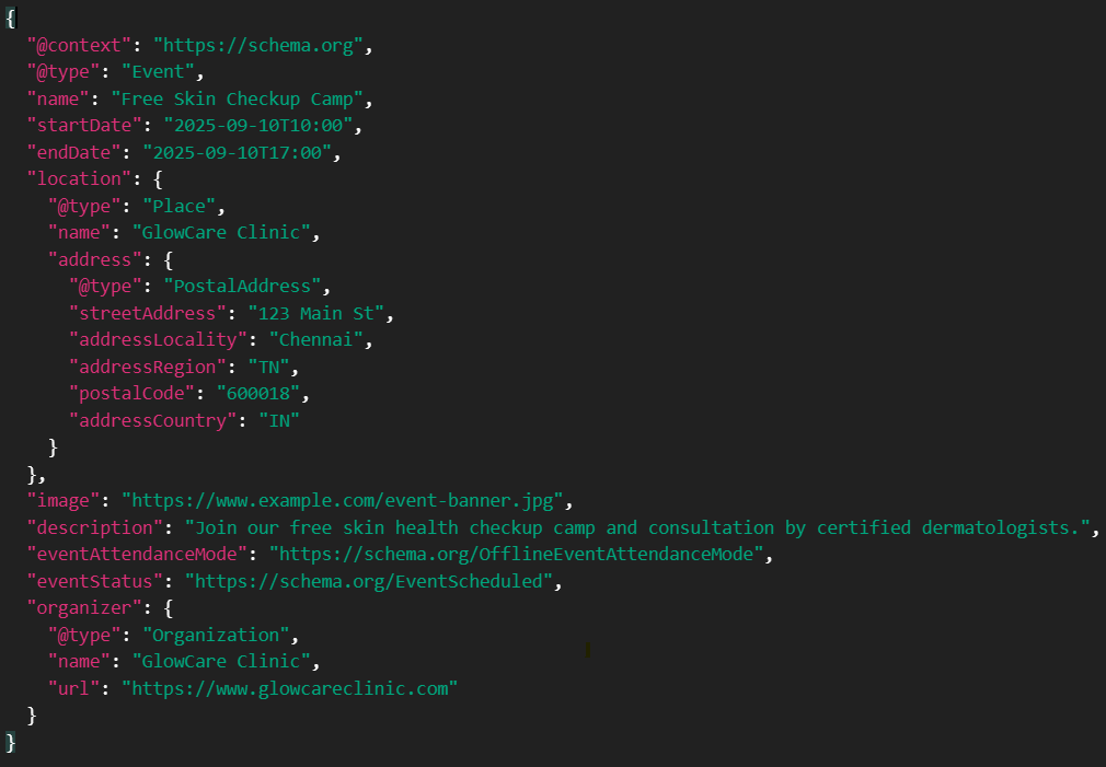 Image showing Event Schema for Free Skin Checkup Camp
