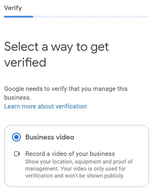 Google Business Profile verification methods