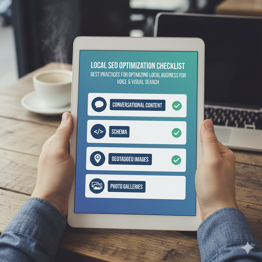 Best practices for optimizing local business for voice and visual search.
