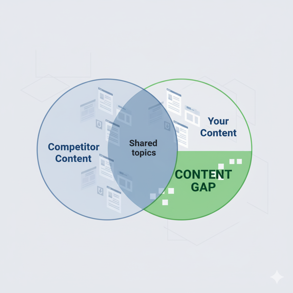 Identifying content gaps between competitor websites and your local business.